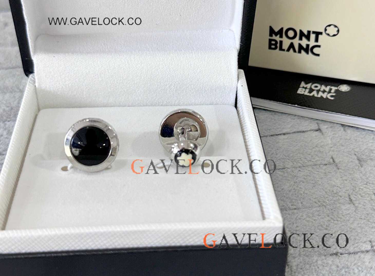 Copy Mont Blanc Round Steel Cufflinks for Sale